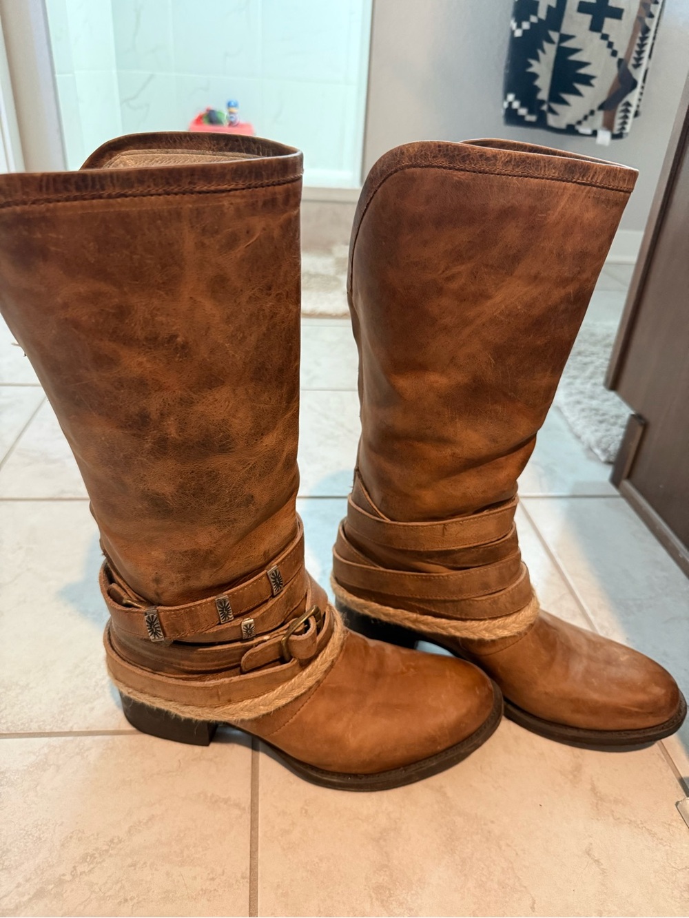Freebird by Steven Brown Wrap-Strap Mid-Calf Heeled Boots